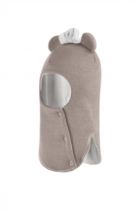 Зимова шапочка-шолом Corona.hm "Міс Мінні" з кнопочками капучіно