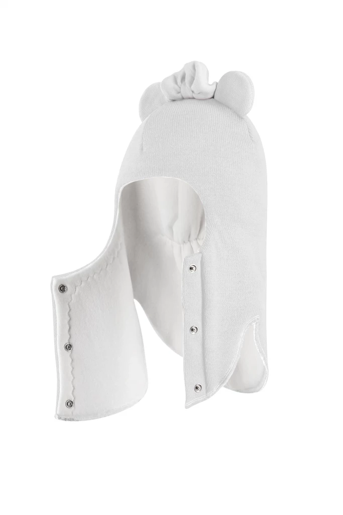 Зимова шапочка-шолом Corona.hm "Міс Мінні" з кнопочками молоко