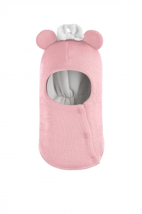 Зимова шапочка-шолом Corona.hm "Міс Мінні" з кнопочками рожевий