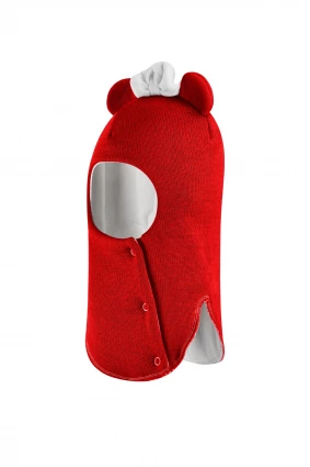 Зимова шапочка-шолом Corona.hm "Міс Мінні" з кнопочками червоний