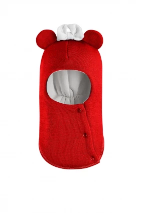 Зимова шапочка-шолом Corona.hm "Міс Мінні" з кнопочками червоний