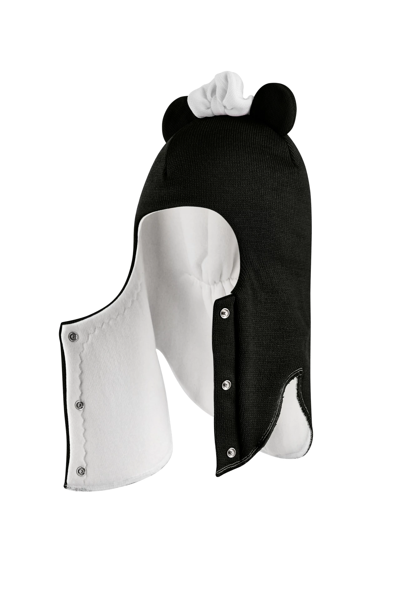 Зимова шапочка-шолом Corona.hm "Міс Мінні" з кнопочками чорний