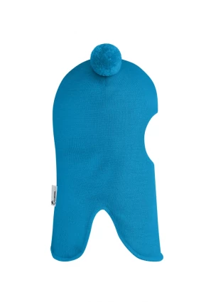 Зимова шапочка-шолом Corona.hm "Пандочка"  із кнопками  бірюза