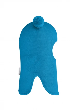 Зимова шапочка-шолом Corona.hm "Пандочка"  із кнопками  бірюза