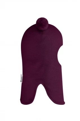 Зимова шапочка-шолом Corona.hm "Пандочка"  із кнопками  бордо