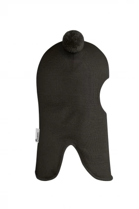 Зимова шапочка-шолом Corona.hm "Пандочка"  із кнопками  графіт