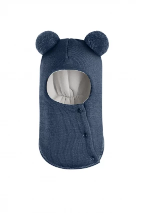 Зимова шапочка-шолом Corona.hm "Пандочка"  із кнопками  джинс