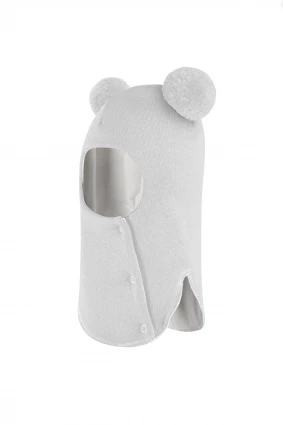 Зимова шапочка-шолом Corona.hm "Пандочка"  із кнопками  молоко