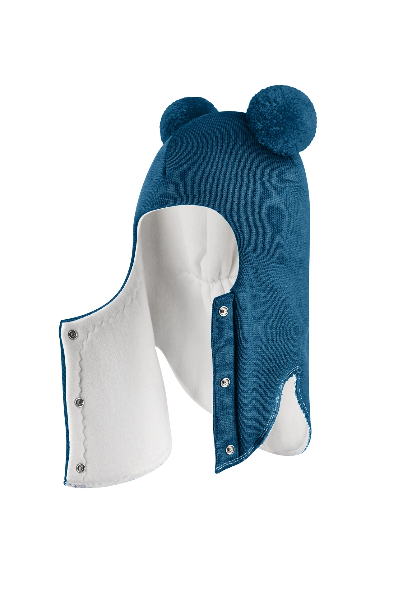Зимова шапочка-шолом Corona.hm "Пандочка"  із кнопками  морскька хвиля