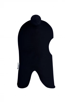 Зимова шапочка-шолом Corona.hm "Пандочка"  із кнопками  синій оксамит