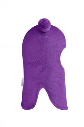 Зимова шапочка-шолом Corona.hm "Пандочка"  із кнопками  фіалка