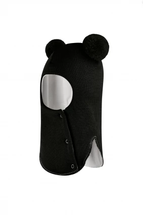 Зимова шапочка-шолом Corona.hm "Пандочка"  із кнопками  чорний