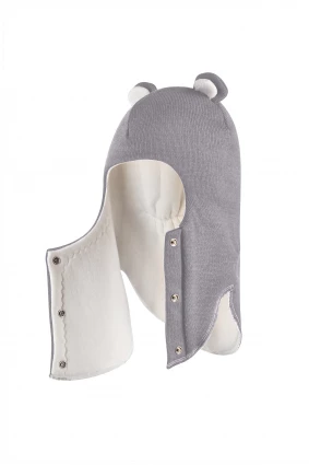 Зимова шапочка-шолом Corona.hm "Міс Ведмедиця" з кнопочками димка