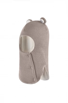 Зимова шапочка-шолом Corona.hm "Міс Ведмедиця" з кнопочками капучіно