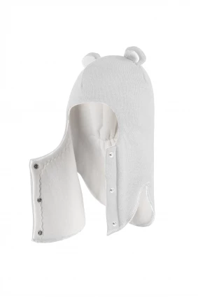 Зимова шапочка-шолом Corona.hm "Міс Ведмедиця" з кнопочками молоко