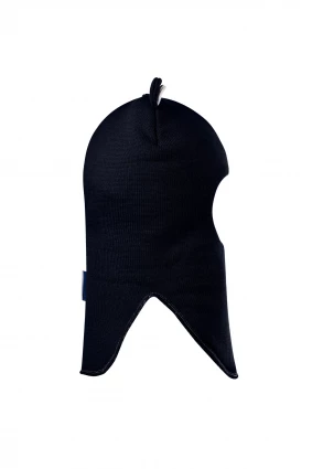 Зимова шапочка-шолом Corona.hm "Міс Ведмедиця" з кнопочками синій оксамит