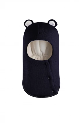 Зимова шапочка-шолом Corona.hm "Міс Ведмедиця" з кнопочками синій