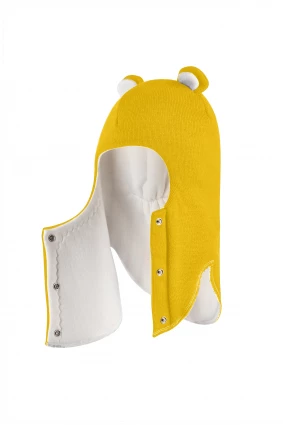 Зимова шапочка-шолом Corona.hm "Міс Ведмедиця" з кнопочками сонце