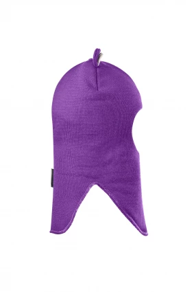 Зимова шапочка-шолом Corona.hm "Міс Ведмедиця" з кнопочками фіалка