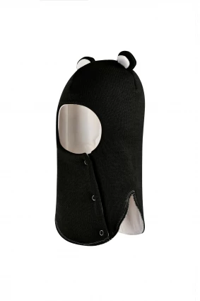 Зимова шапочка-шолом Corona.hm "Міс Ведмедиця" з кнопочками чорний