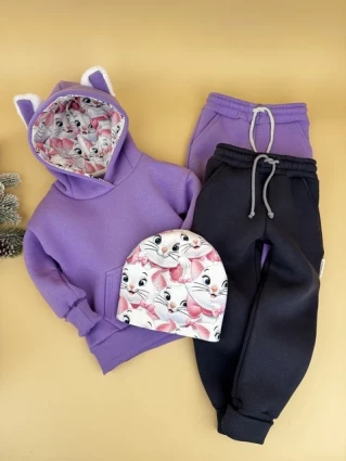 Костюм Corona.hm *Кицюня* фіалка  з додатковими штанами та шапочкою (шапочка на вибір)