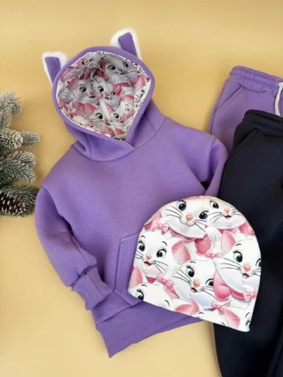 Костюм Corona.hm *Кицюня* фіалка  з додатковими штанами та шапочкою (шапочка на вибір)