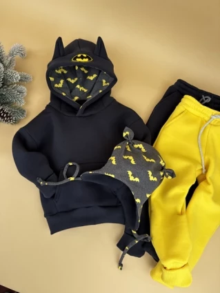 Костюм Corona.hm *Бетмен* чорний з шапочкою та додатковими штанами