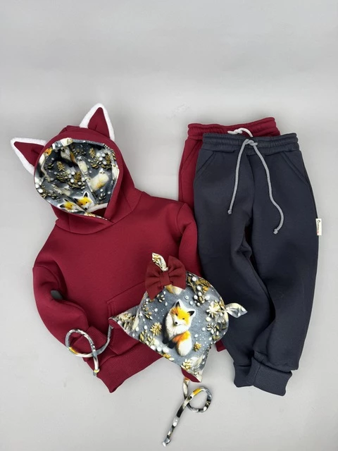 Костюм Corona.hm *Лисичка* бордо з додатковими штанами та шапочкою (шапочка на вибір)