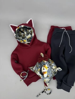 Костюм Corona.hm *Лисичка* бордо з додатковими штанами та шапочкою (шапочка на вибір)